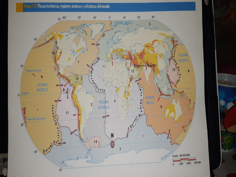 mapa placas lectonicas  puzzle