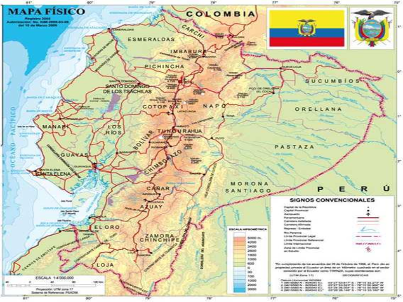 Mapa Físico del Ecuador  puzzle